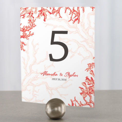 Reef Coral Table Number Numbers