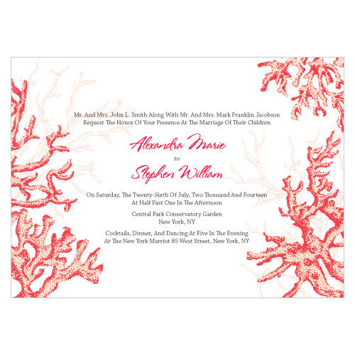 Reef Coral Invitation