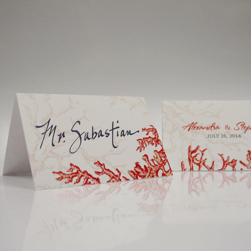 Reef Coral Place Card With Fold