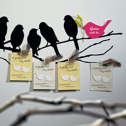 Seed Paper Love Birds Personalized Favor Card