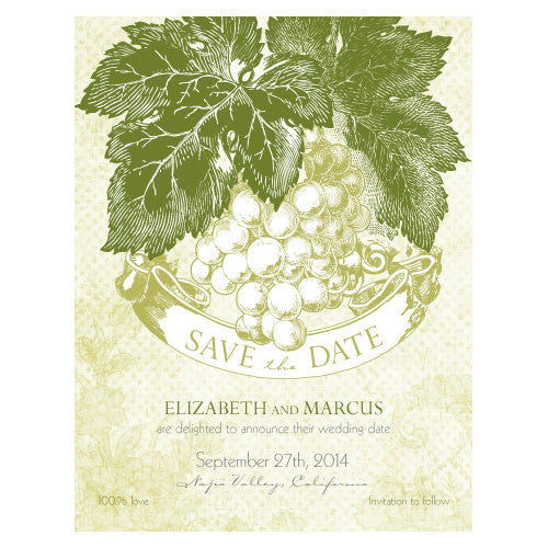 A Wine Romance Save The Date Card