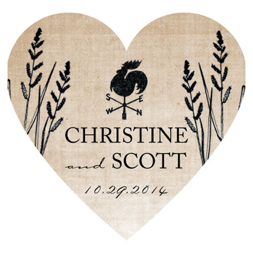 Rustic Country Heart Sticker B