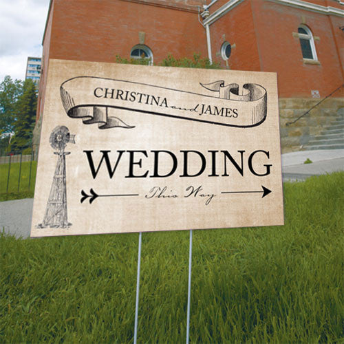 Rustic Country Wedding Directional Sign B