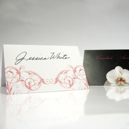 Classic Orchid Place Card With Fold