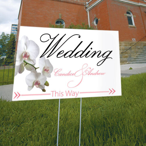 Classic Orchid Wedding Directional Sign