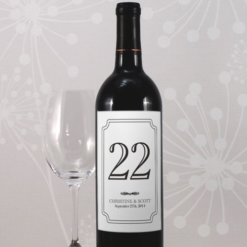 Classic Table Number Wine Label Numbers  Royal Blue