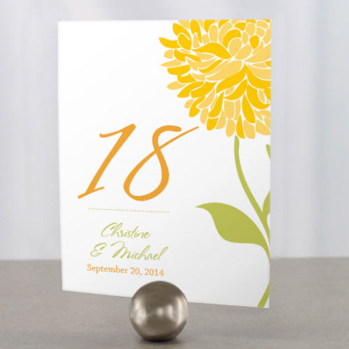 Zinnia Bloom Table Number Numbers