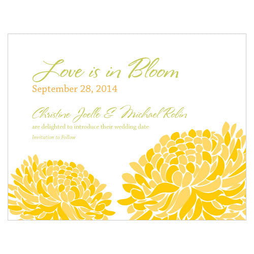 Zinnia Bloom Save The Date Card