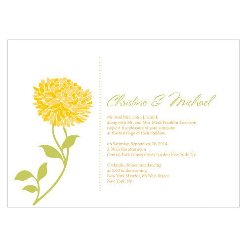 Zinnia Bloom Invitation