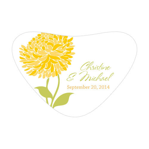 Zinnia Bloom Heart Container Sticker