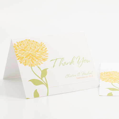 Zinnia Bloom Thank You Card