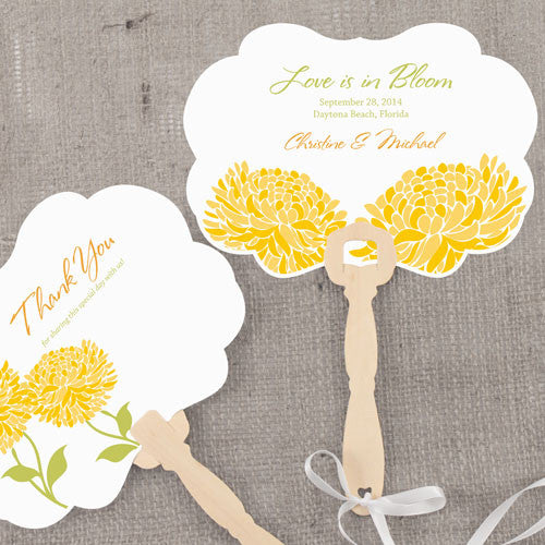 Zinnia Bloom Personalized Hand Fan