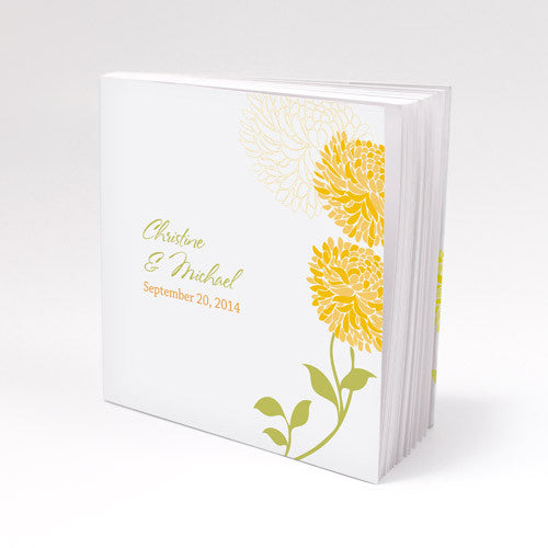 Notepad Favor with Personalized Zinnia Bloom Cover