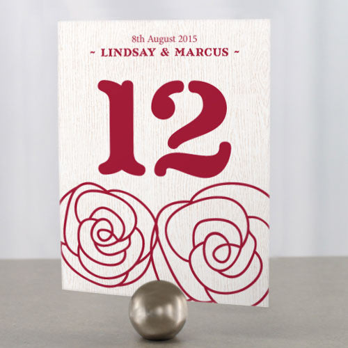 Rose Table Number Numbers