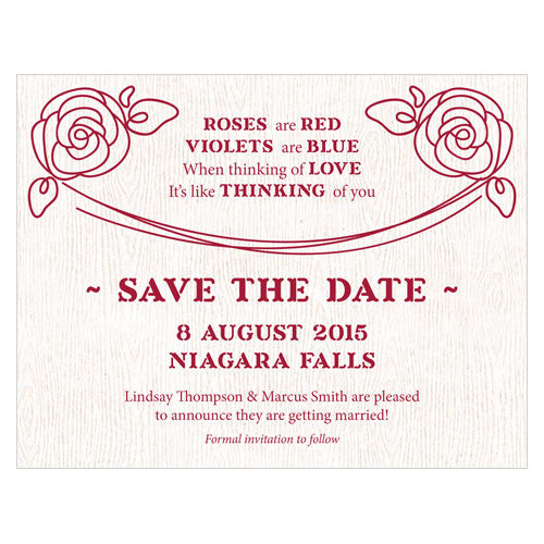 Rose Save The Date Card