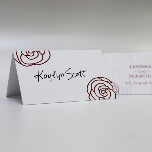 Rose Place Card With Fold