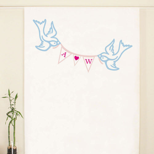 Birds with Love Pennant Personalized Photo Backdrop