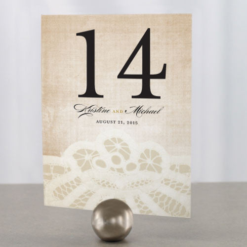 Vintage Lace Table Number Numbers