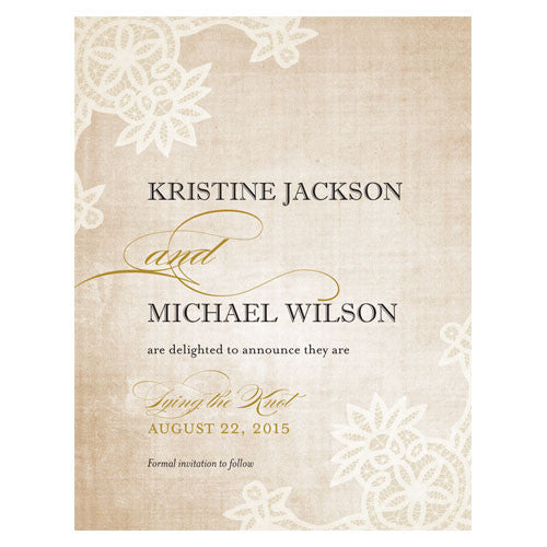 Vintage Lace Save The Date Card