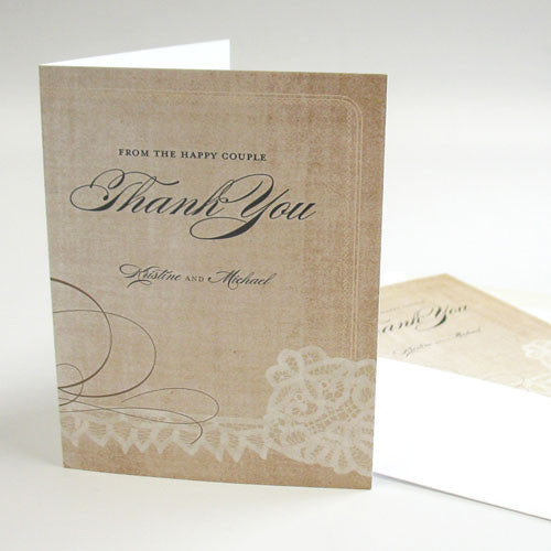 Vintage Lace Thank You Card