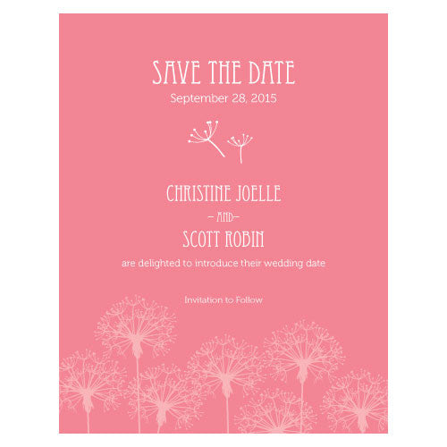 Dandelion Wishes Save The Date Card