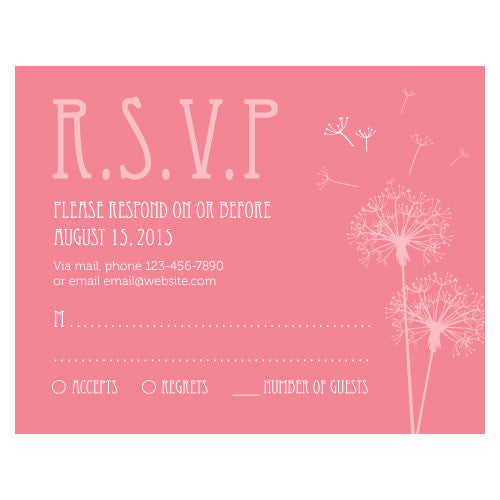 Dandelion Wishes RSVP