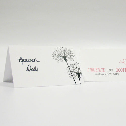 Dandelion Wishes Place Card With Fold