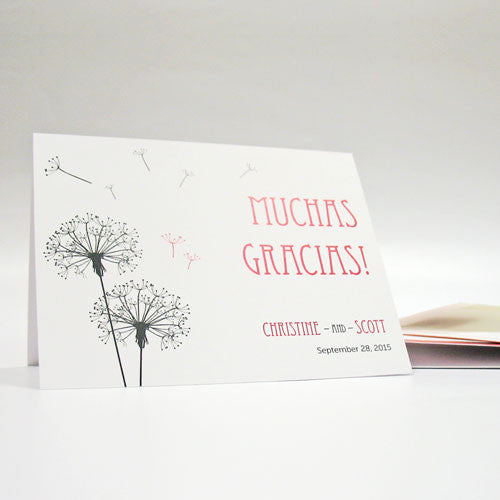 Dandelion Wishes Thank You Card