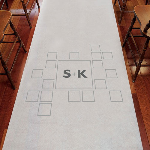 Times Square Personalized Aisle Runner White With Hearts