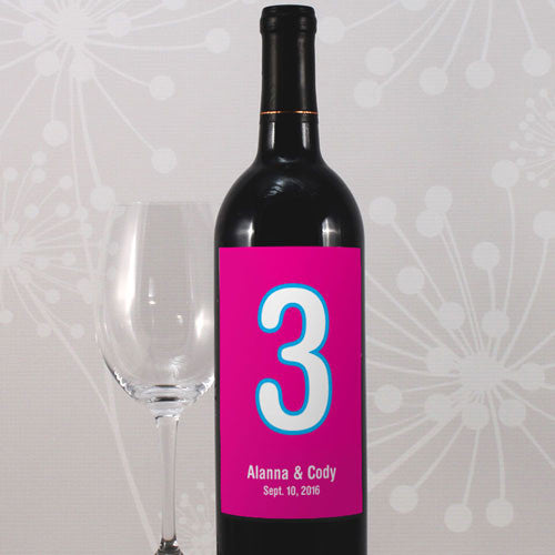 Retro Pop Table Number Wine Label Numbers