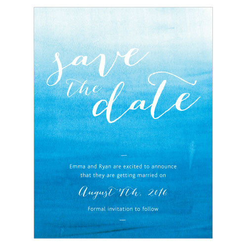 Aqueous Save The Date Card