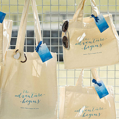 Aqueous Personalized Tote Bag Mini Tote with Gussets