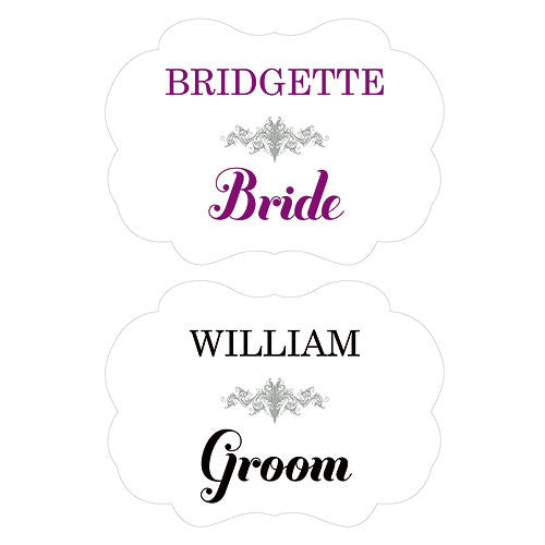 Personalized Bride and Groom Paper Chair Markers
