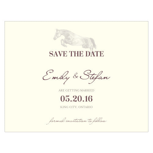 Equestrian Love Save The Date Card