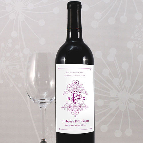 Fanciful Monogram Wine Label