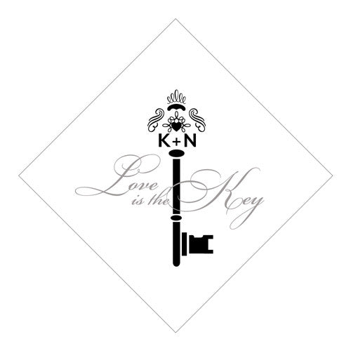 Key Monogram Square Tag