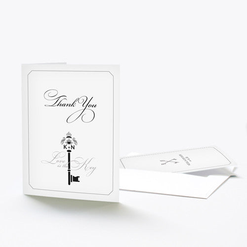 Key Monogram Thank You Card