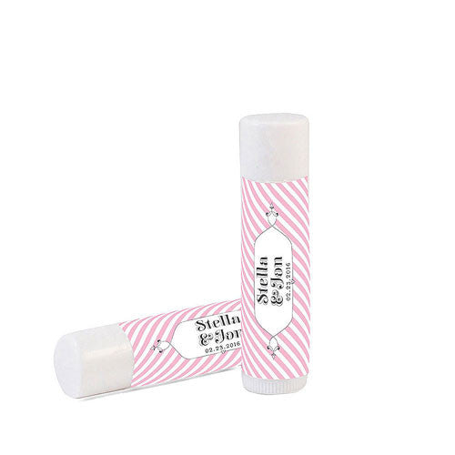 Candy Stripe Personalized Lip Balms