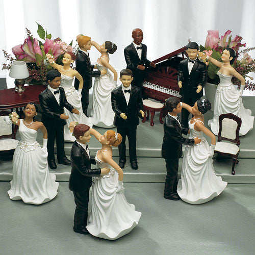 Interchangeable Brides & Grooms Cake Topper Asian G