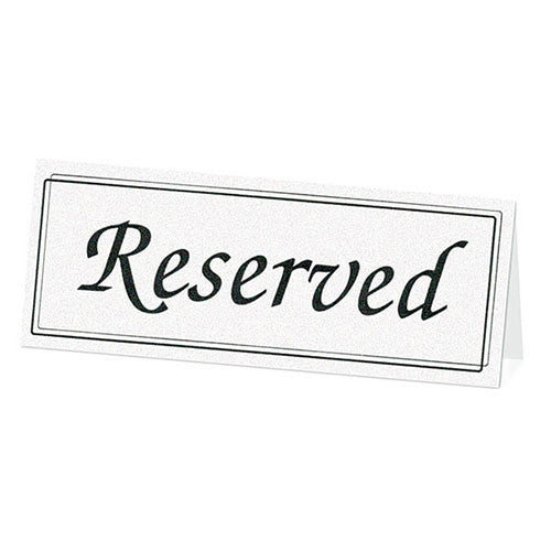 White Table Reserve Cards