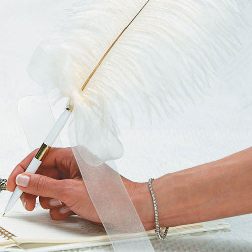 Plume Pens Elegant Round Base With White Pen