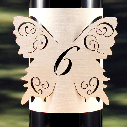 Laser Expressions Butterfly Table Number Bottle Wrap Numbers