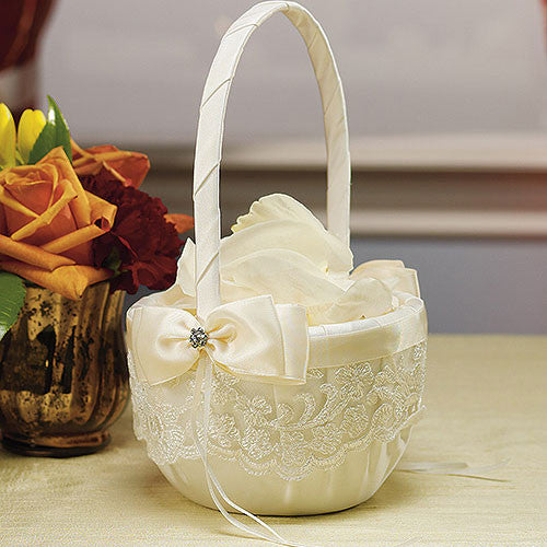 Beverly Clark French Lace Collection Flower Girl Basket