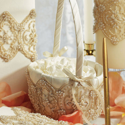 Beverly Clark The Luxe Collection Flower Girl Basket White