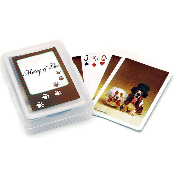 Bride and Groom Hounds Playing Cards