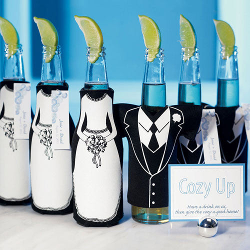 Wedding Party Bottle Holders Wedding Dress Zippered