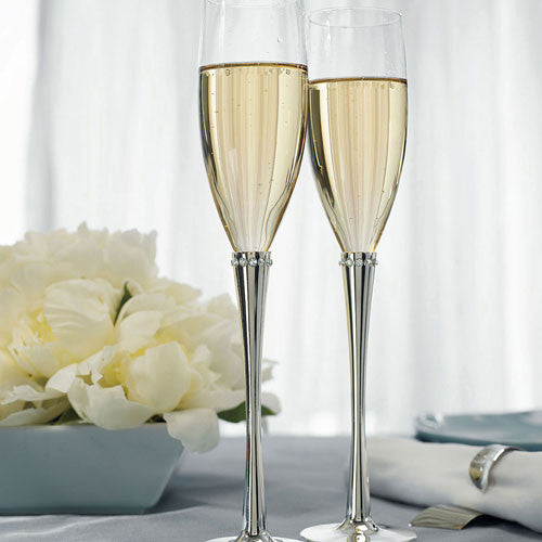 Crystal Ring Wedding Champagne Flutes