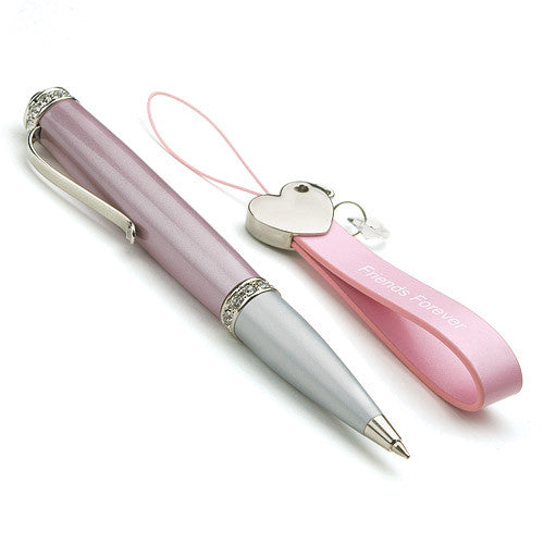Jewelry Ball Point Pen & Heart Strap Gift Set