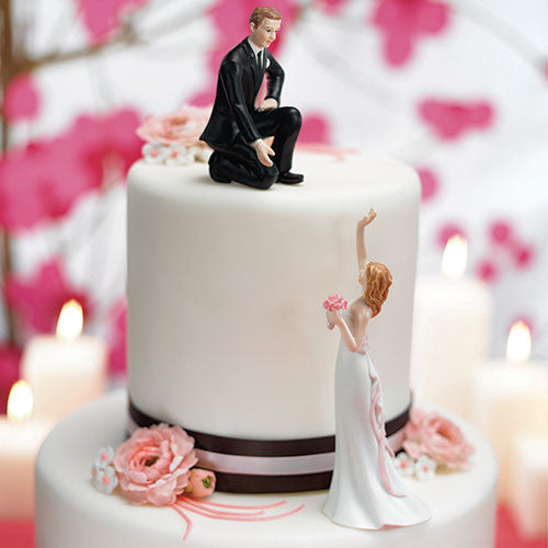 Reaching Bride and Helpful Groom Mix & Match Cake Toppers Groom "Lending a Hand"