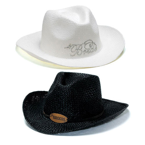 Bride & Groom Cowboy Hats White "Bride" Cowboy Hat